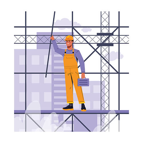 Illustration d'un ouvrier de l'étaiement