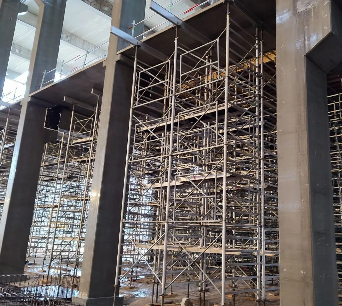 Chantier de gros œuvre avec étaiement lourd en Haute-Vienne